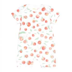 NEW PETIDOUX girls' pima cotton romper in summer peaches